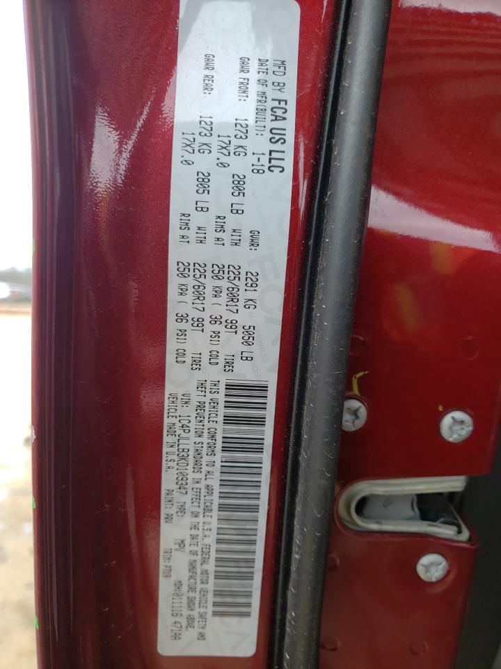 Photo 10 from auction – 2019 JEEP CHEROKEE L with VIN 1C4PJLLB3KD109347