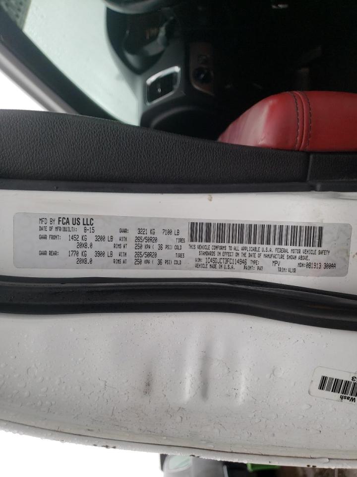 Photo 10 from auction – 2015 DODGE DURANGO R/ with VIN 1C4SDJCT3FC114946
