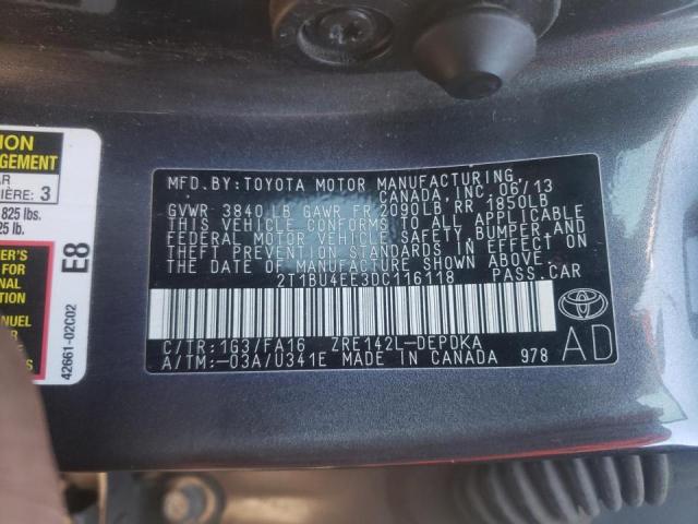Photo 10 from auction – 2013 TOYOTA COROLLA BA with VIN 2T1BU4EE3DC116118