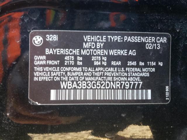Photo 10 from auction – 2013 BMW 328 XI with VIN WBA3B3G52DNR79777