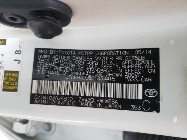 Photo 10 from auction – 2014 TOYOTA PRIUS with VIN JTDKN3DU8E1834415