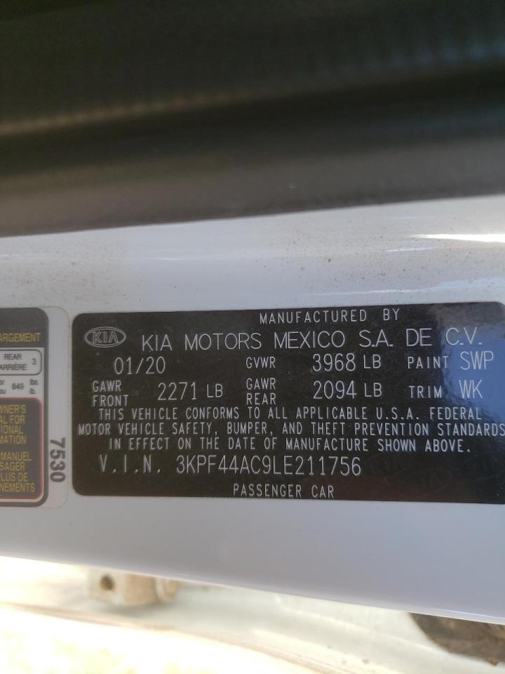Photo 10 from auction – 2020 KIA FORTE GT with VIN 3KPF44AC9LE211756