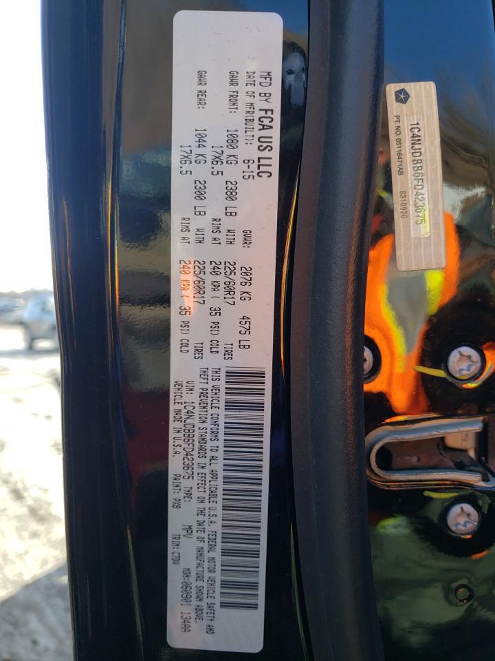 Photo 10 from auction – 2015 JEEP COMPASS SP with VIN 1C4NJDBB6FD423675