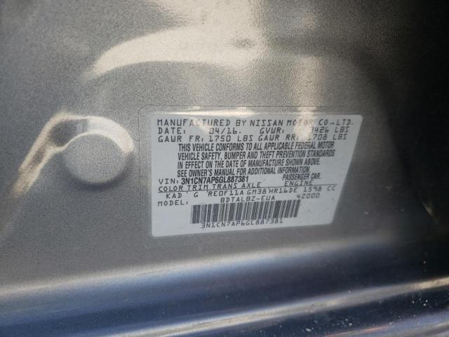Photo 10 from auction – 2016 NISSAN VERSA S with VIN 3N1CN7AP6GL887381
