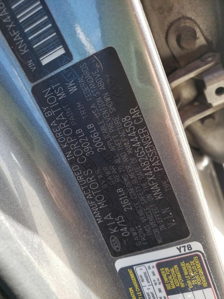 Photo 10 from auction – 2016 KIA FORTE EX with VIN KNAFX4A82G5444508
