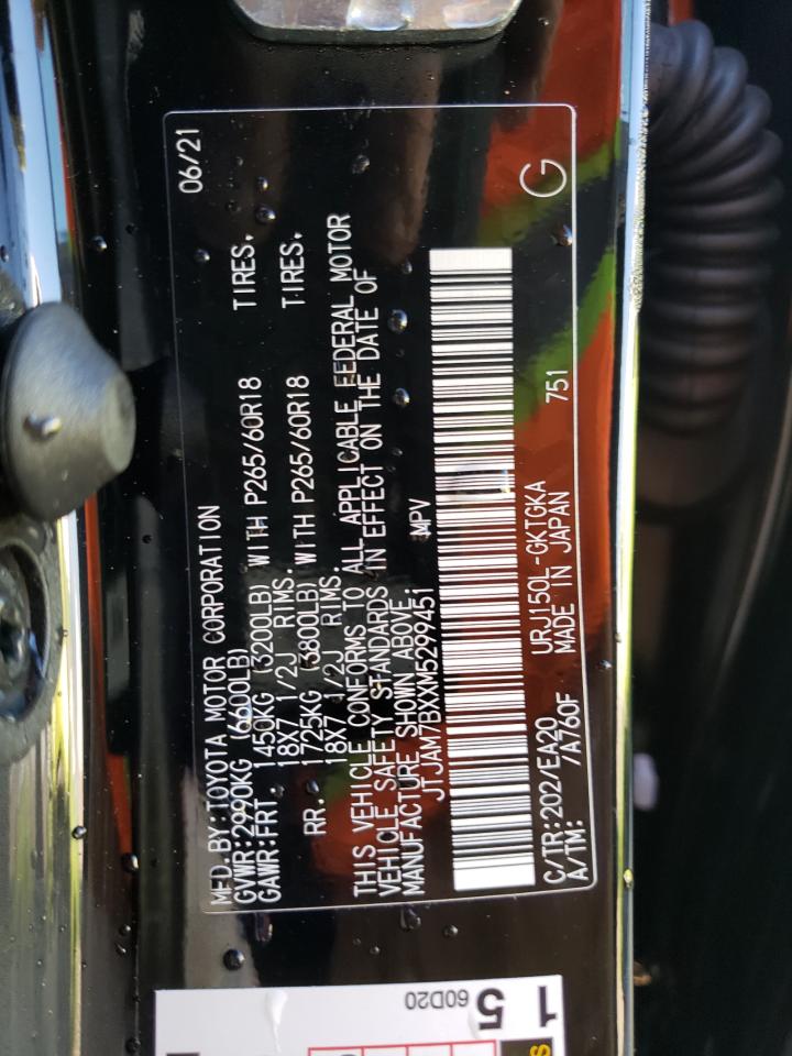 Photo 10 from auction – 2021 LEXUS GX 460 PRE with VIN JTJAM7BXXM5299451