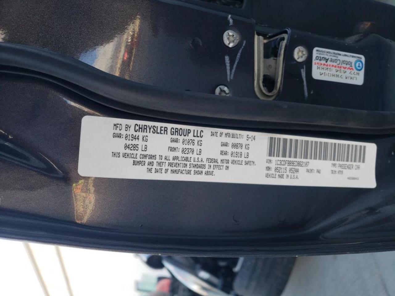 Photo 10 from auction – 2014 DODGE DART SXT with VIN 1C3CDFBB9ED862107