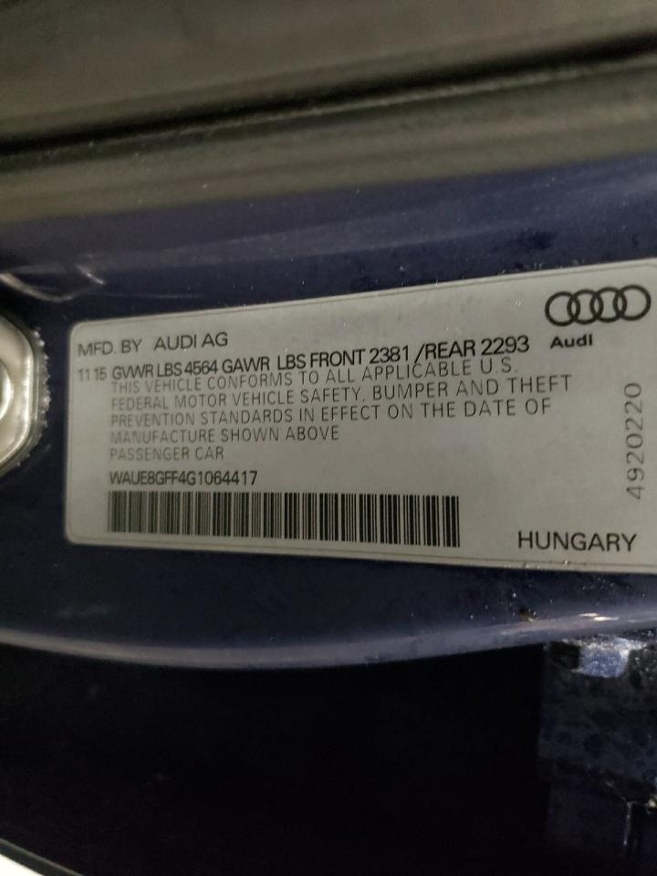 Photo 10 from auction – 2016 AUDI A3 PREMIUM with VIN WAUE8GFF4G1064417