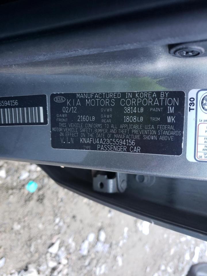 Photo 10 from auction – 2012 KIA FORTE EX with VIN KNAFU4A23C5594156