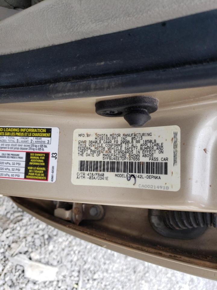 Photo 10 from auction – 2013 TOYOTA COROLLA BA with VIN 5YFBU4EE7DP197656