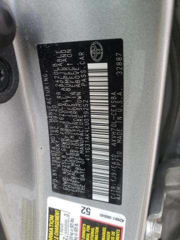 Photo 10 from auction – 2020 TOYOTA CAMRY SE with VIN 4T1G31AK4LU019252