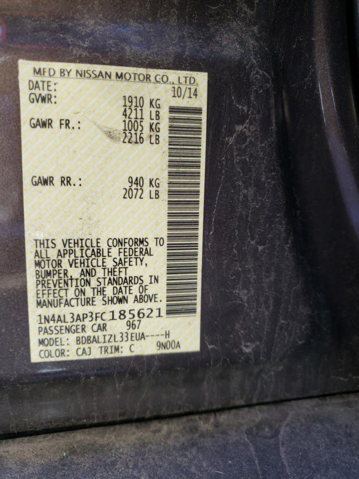 Photo 10 from auction – 2015 NISSAN ALTIMA 2.5 with VIN 1N4AL3AP3FC185621