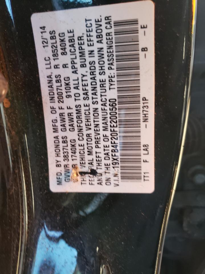 Photo 10 from auction – 2015 HONDA CIVIC HYBR with VIN 19XFB4F20FE200560
