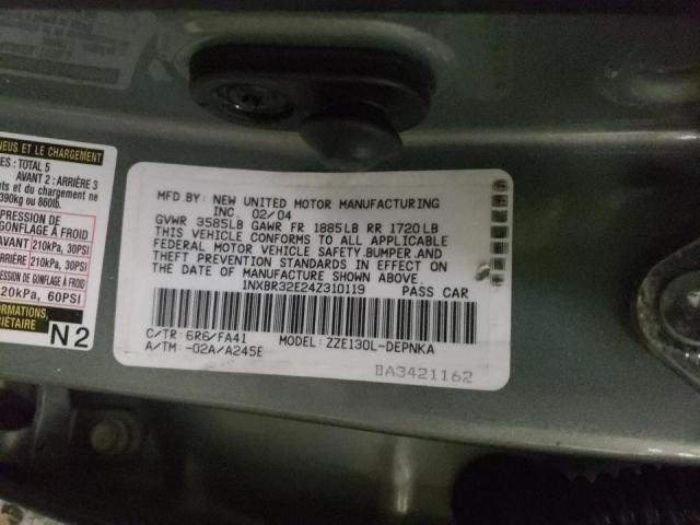 Photo 10 from auction – 2004 TOYOTA COROLLA CE with VIN 1NXBR32E24Z310119