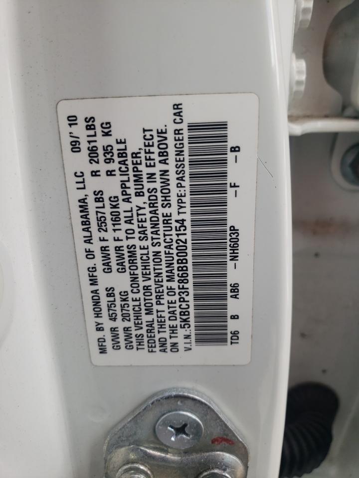 Photo 10 from auction – 2011 HONDA ACCORD EXL with VIN 5KBCP3F86BB002154