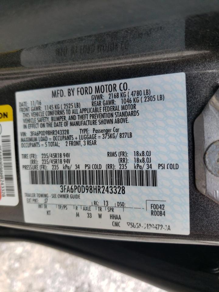 Photo 10 from auction – 2017 FORD FUSION TIT with VIN 3FA6P0D98HR243328