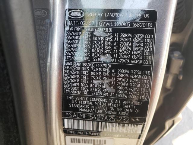 Photo 10 from auction – 2007 LAND ROVER RANGE ROVE with VIN SALMF15427A255232