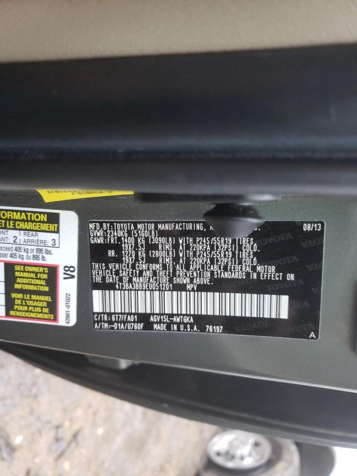 Photo 10 from auction – 2014 TOYOTA VENZA LE with VIN 4T3BA3BB9EU051201