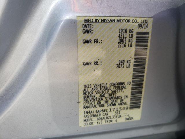 Photo 10 from auction – 2015 NISSAN ALTIMA 2.5 with VIN 1N4AL3AP6FC171549