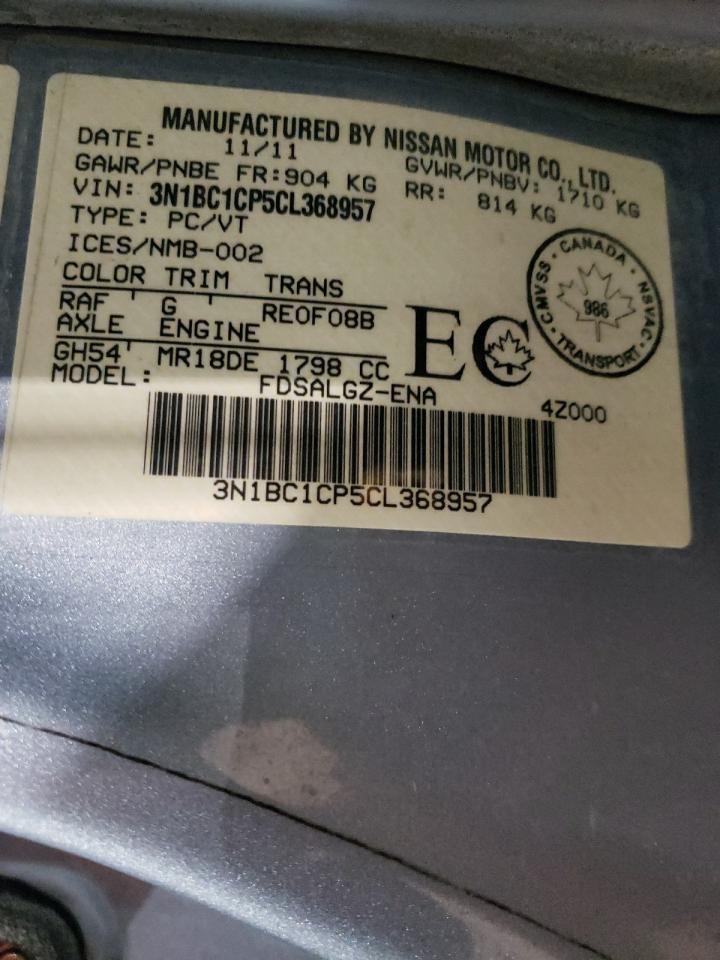 Photo 10 from auction – 2012 NISSAN VERSA S with VIN 3N1BC1CP5CL368957