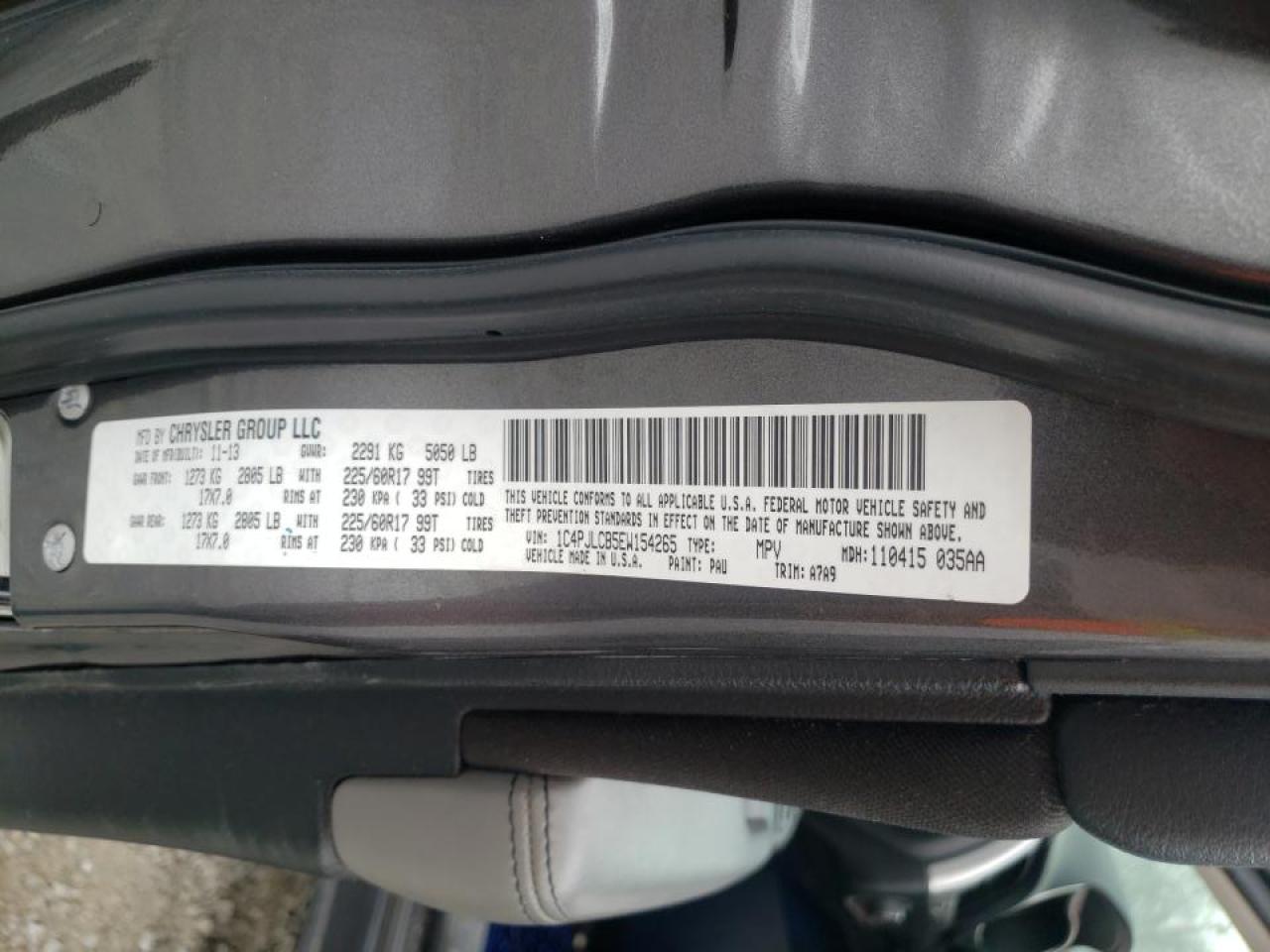 Photo 10 from auction – 2014 JEEP CHEROKEE L with VIN 1C4PJLCB5EW154265