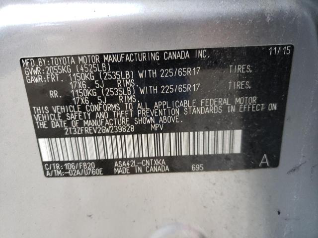 Photo 10 from auction – 2016 TOYOTA RAV4 LE with VIN 2T3ZFREV2GW239828