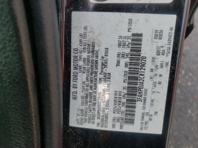 Photo 10 from auction – 2012 FORD FUSION SEL with VIN 3FAHP0JA2CR129020