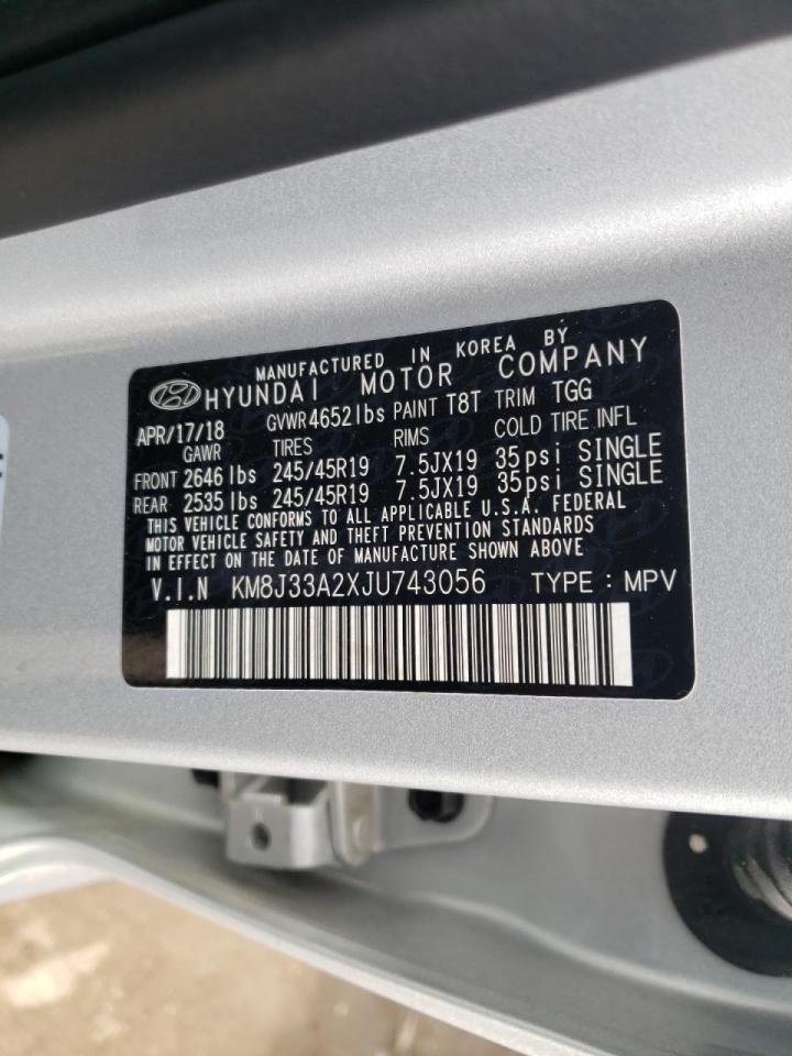 Photo 10 from auction – 2018 HYUNDAI TUCSON VAL with VIN KM8J33A2XJU743056