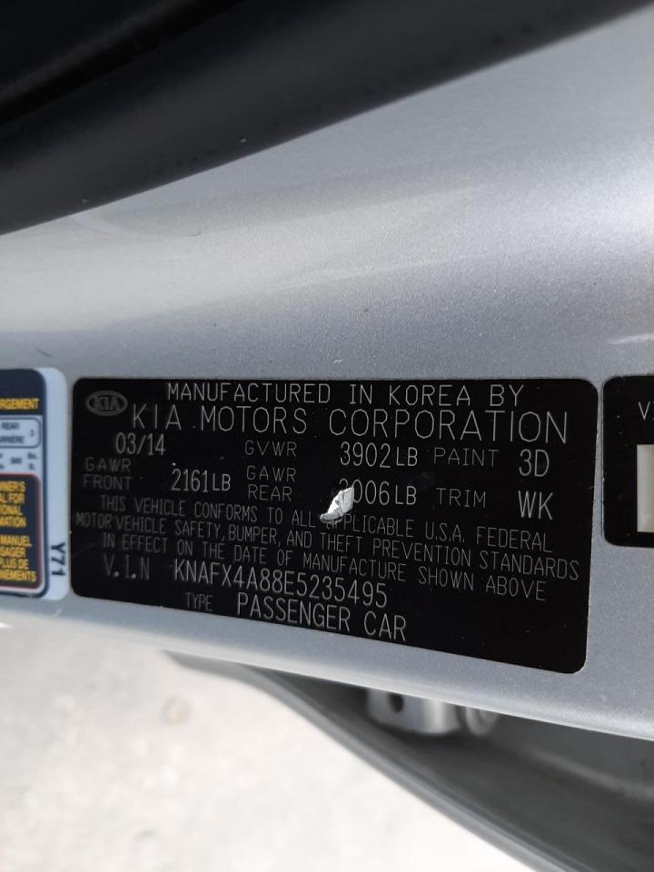 صورة رقم 10 من المزاد - 2014 KIA FORTE EX مع VIN KNAFX4A88E5235495