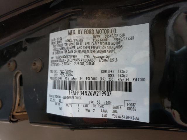 Photo 10 from auction – 2006 FORD FOCUS ZX4 with VIN 1FAFP34N26W219907