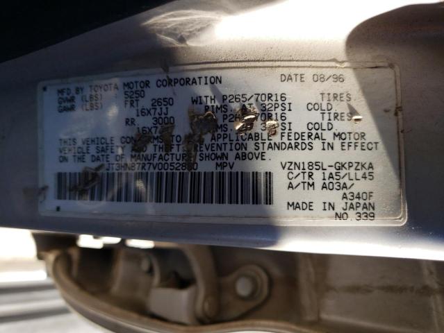Photo 10 from auction – 1997 TOYOTA 4RUNNER LI with VIN JT3HN87R7V0052860