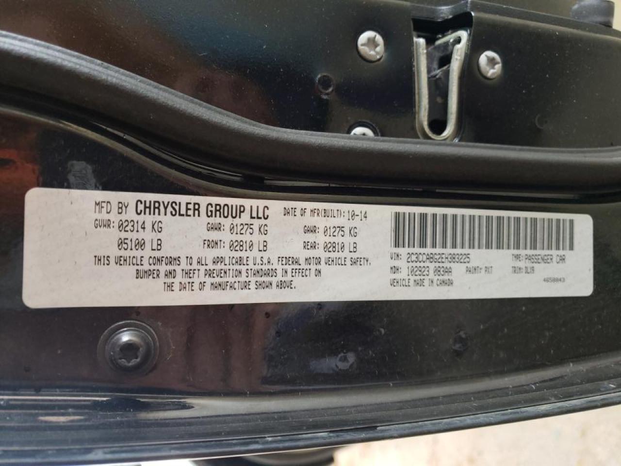 Photo 10 from auction – 2014 CHRYSLER 300 S with VIN 2C3CCABG2EH383225