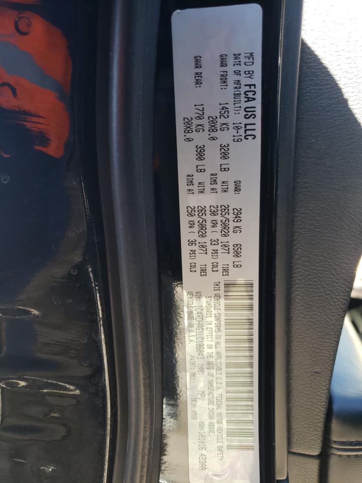 Photo 10 from auction – 2020 DODGE DURANGO SX with VIN 1C4RDHAG1LC186043