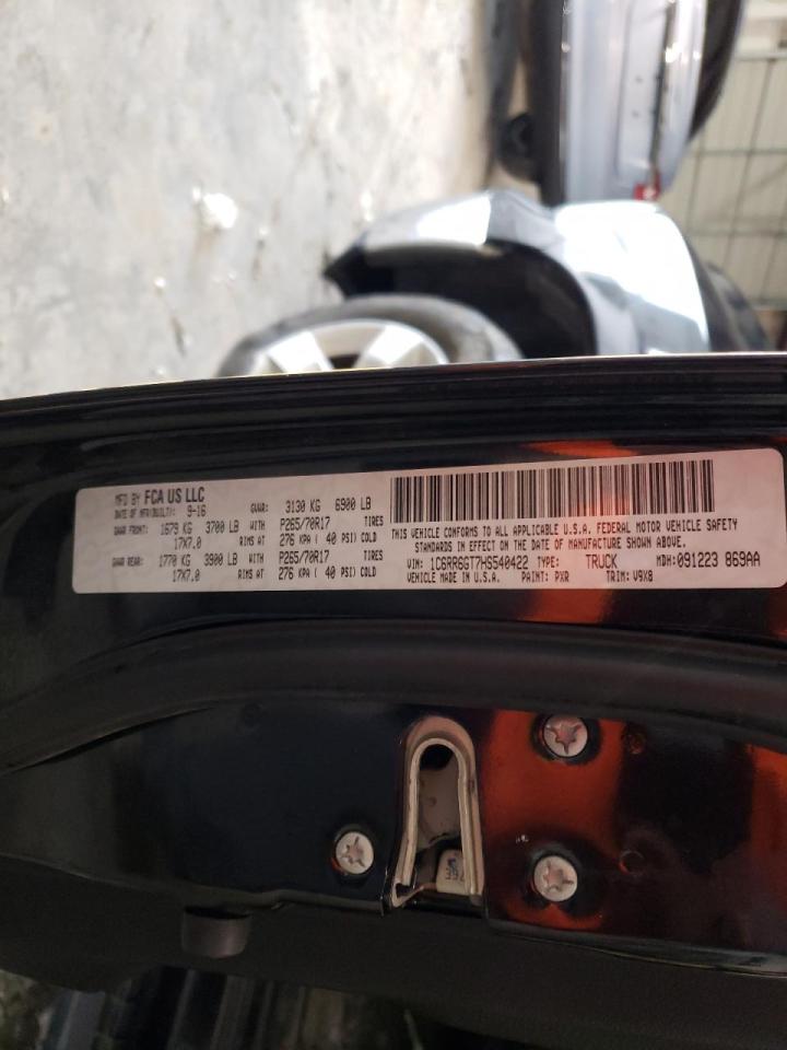 Photo 10 from auction – 2017 RAM 1500 SLT with VIN 1C6RR6GT7HS540422