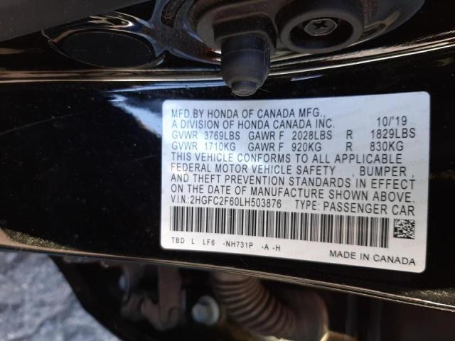 Photo 10 from auction – 2020 HONDA CIVIC LX with VIN 2HGFC2F60LH503876