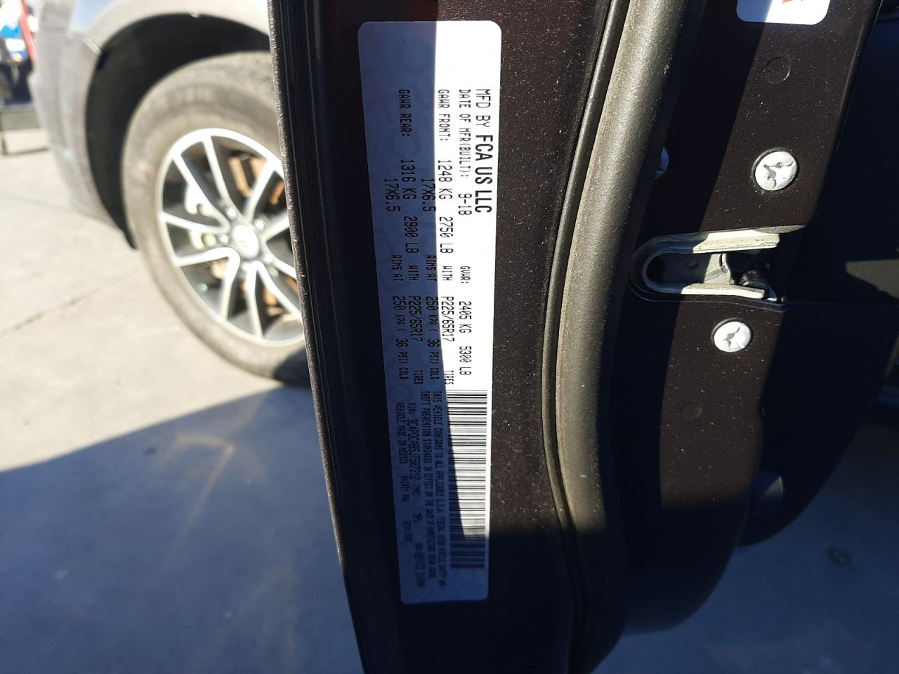 Photo 10 from auction – 2018 DODGE JOURNEY SE with VIN 3C4PDCAB5JT507212
