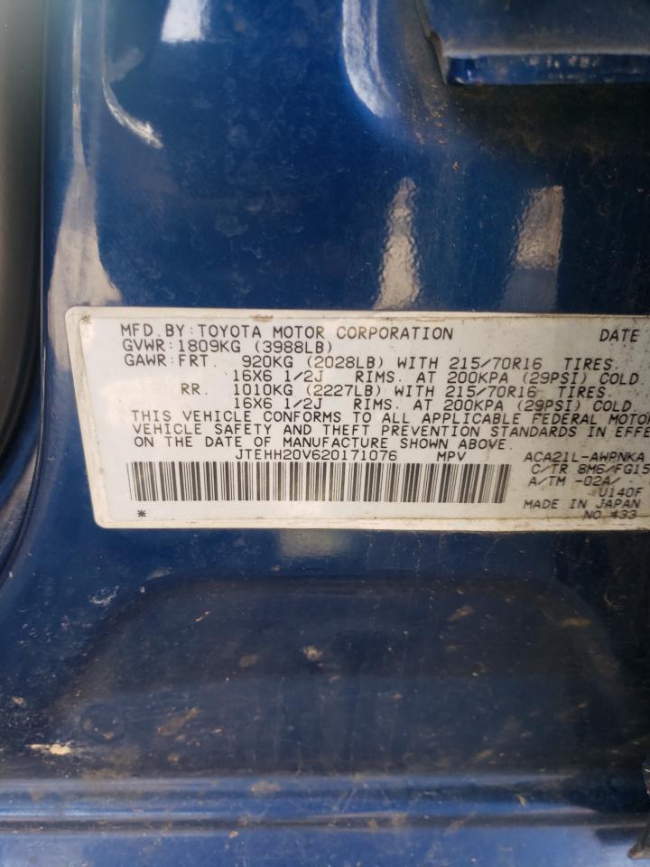 Photo 10 from auction – 2002 TOYOTA RAV4 with VIN JTEHH20V620171076