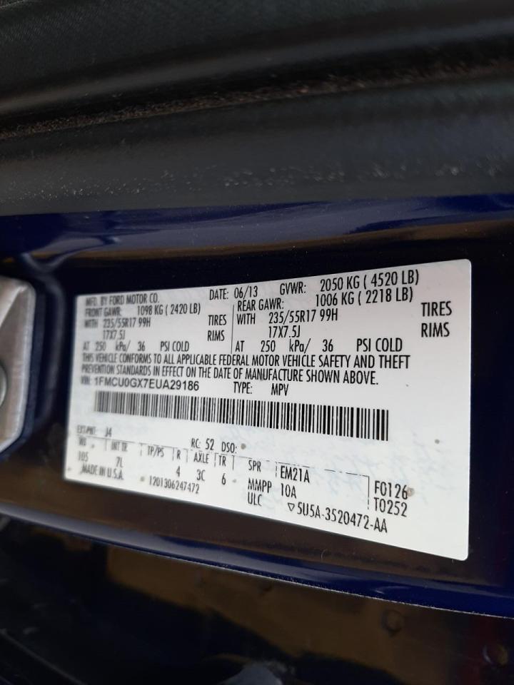 Photo 10 from auction – 2014 FORD ESCAPE SE with VIN 1FMCU0GX7EUA29186