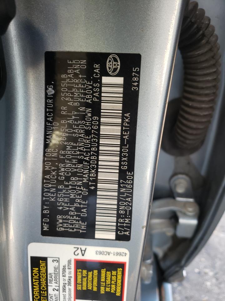 Photo 10 from auction – 2011 TOYOTA AVALON BAS with VIN 4T1BK3DB7BU377609