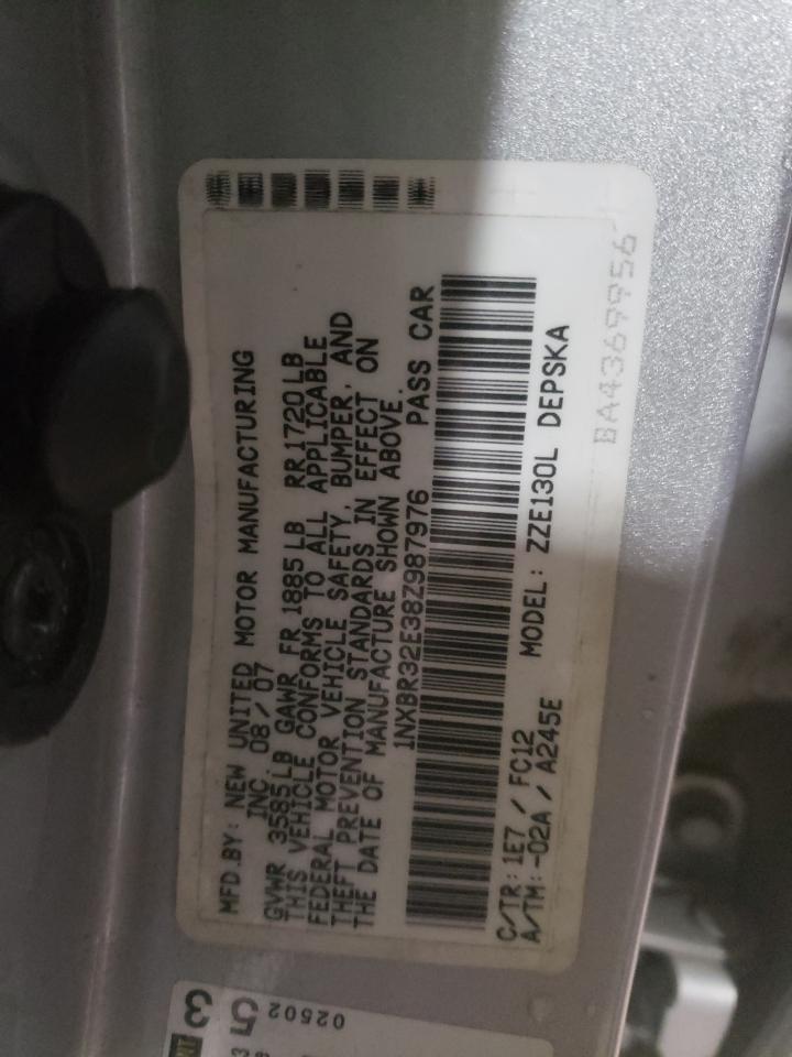 Photo 10 from auction – 2008 TOYOTA COROLLA CE with VIN 1NXBR32E38Z987976