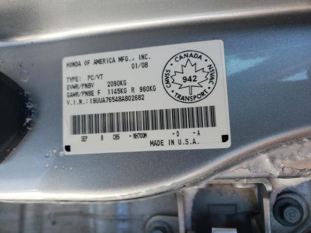 Photo 10 from auction – 2008 ACURA TL TYPE S with VIN 19UUA76548A802682