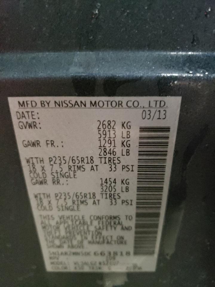 Photo 10 from auction – 2013 NISSAN PATHFINDER with VIN 5N1AR2MN5DC663818