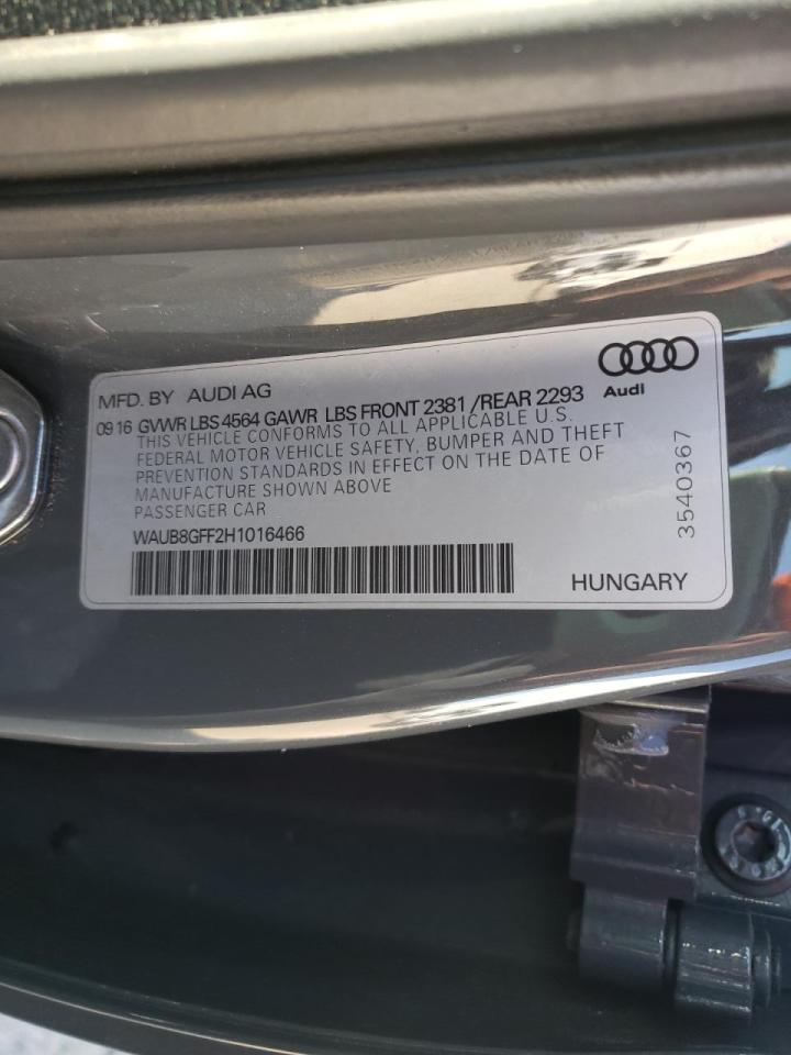 Photo 10 from auction – 2017 AUDI A3 PREMIUM with VIN WAUB8GFF2H1016466