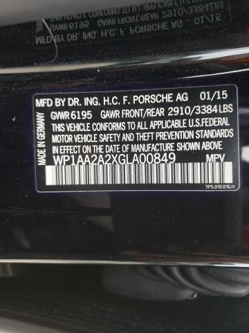 PORSCHE CAYENNE 2016 with VIN WP1AA2A2XGLA00849 - Photo from auction