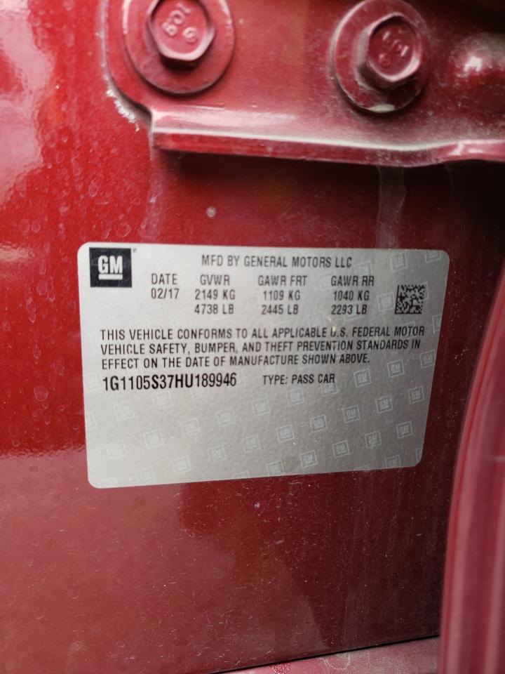 Photo 10 from auction – 2017 CHEVROLET IMPALA LS with VIN 1G1105S37HU189946