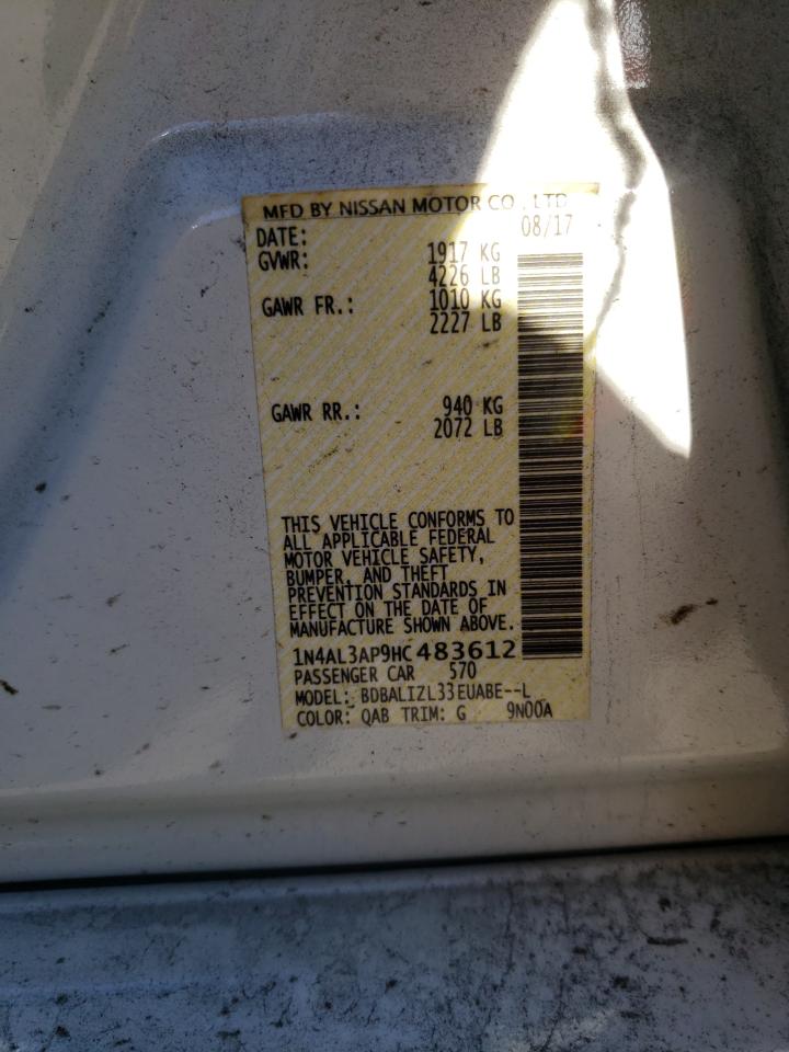 Photo 10 from auction – 2017 NISSAN ALTIMA 2.5 with VIN 1N4AL3AP9HC483612