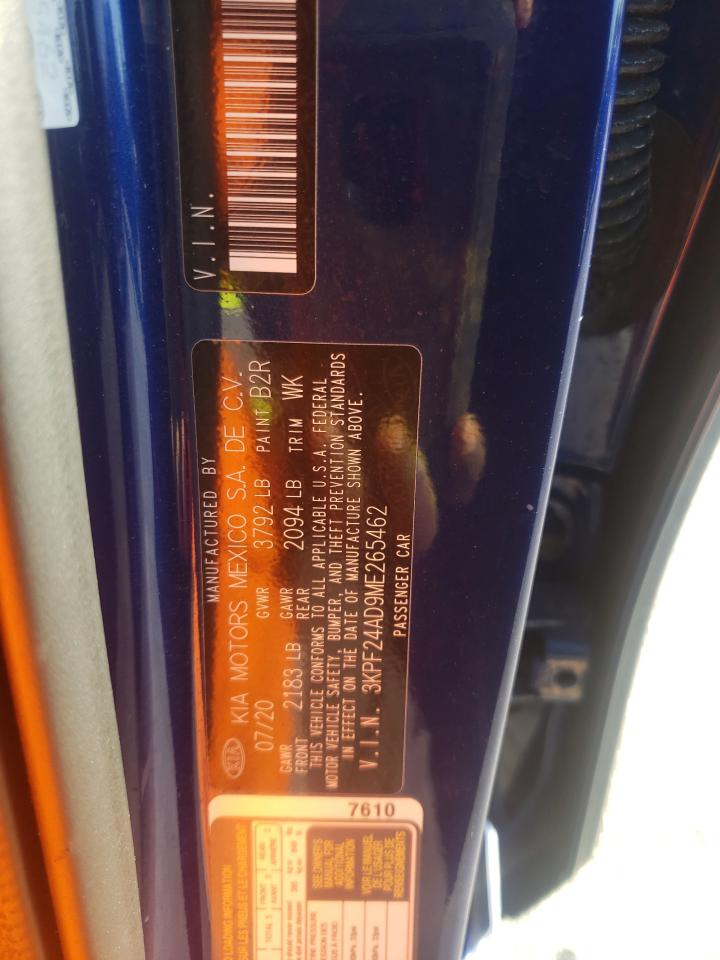 Photo 10 from auction – 2021 KIA FORTE FE with VIN 3KPF24AD9ME265462