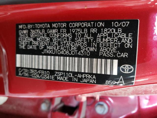 Photo 10 from auction – 2008 TOYOTA SCION XD with VIN JTKKU10408J014310