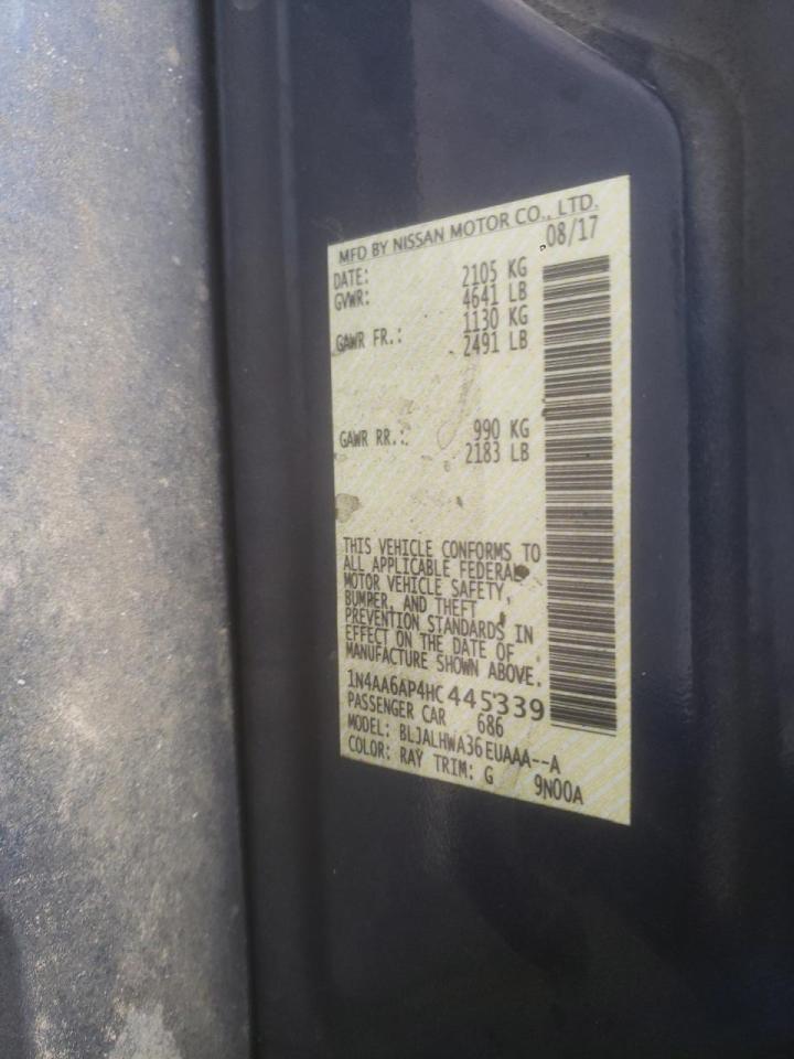 Photo 10 from auction – 2017 NISSAN MAXIMA 3.5 with VIN 1N4AA6AP4HC445339