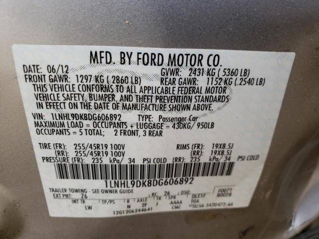 Photo 10 from auction – 2013 LINCOLN MKS with VIN 1LNHL9DK8DG606892